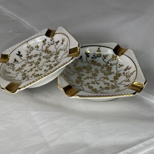 VTG Haus Dresden 24K gold painted ashtrays Western Germany.